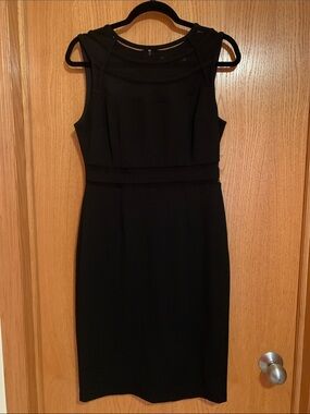 New York & Company Black Sleeveless Midi Sheath Dress
